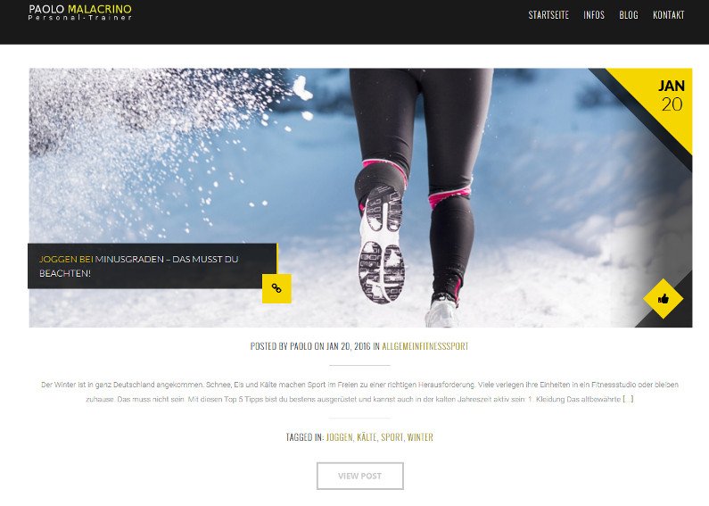 Website Erstellung Fitnesstrainer