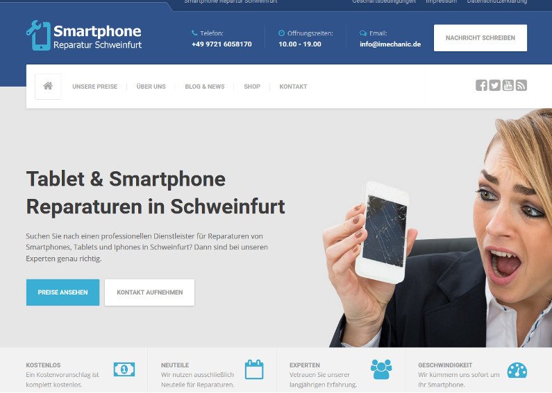 Homepage Smartphone Reparatur