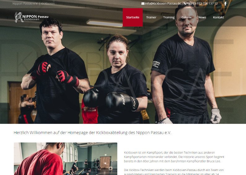 Website Sport-Verein Beispiel