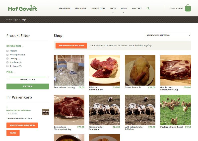 Onlineshop Erstellung Landwirtschaft