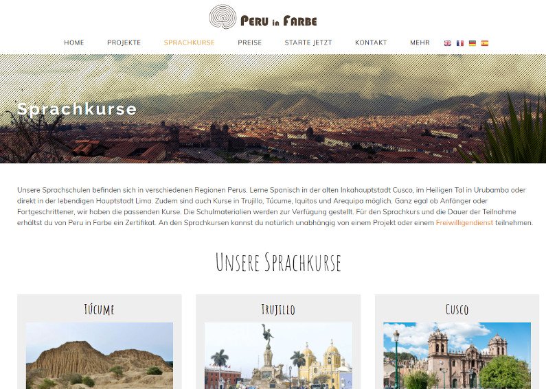 Internetseite Peru Reisen