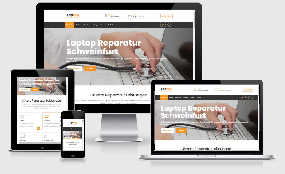 Laptop Werkstatt Businessseite