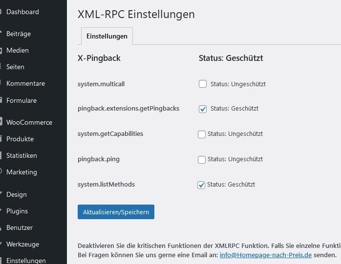 WordPress Plugin – XML-RPC-Schutz