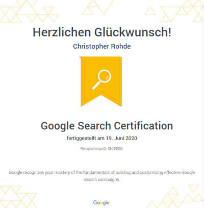 Google SEO Zertifizierung