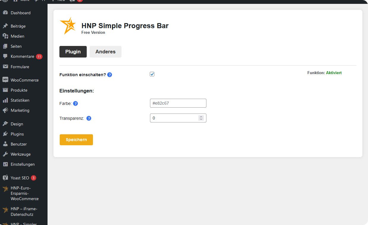 Simple Progress Bar WordPress Plugin