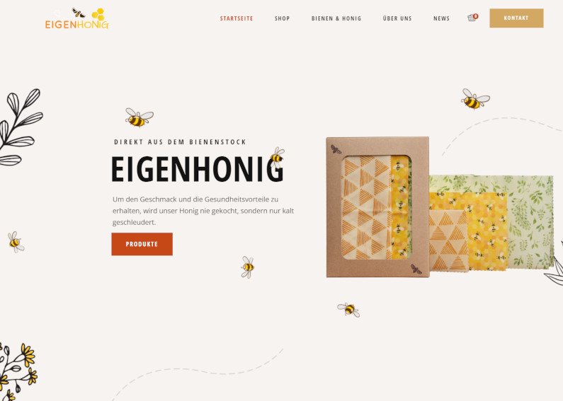 Onlineshop Erstellung Honig